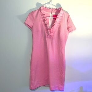 Pink to support breast cancer awareness month.  This dress is so sweet!
